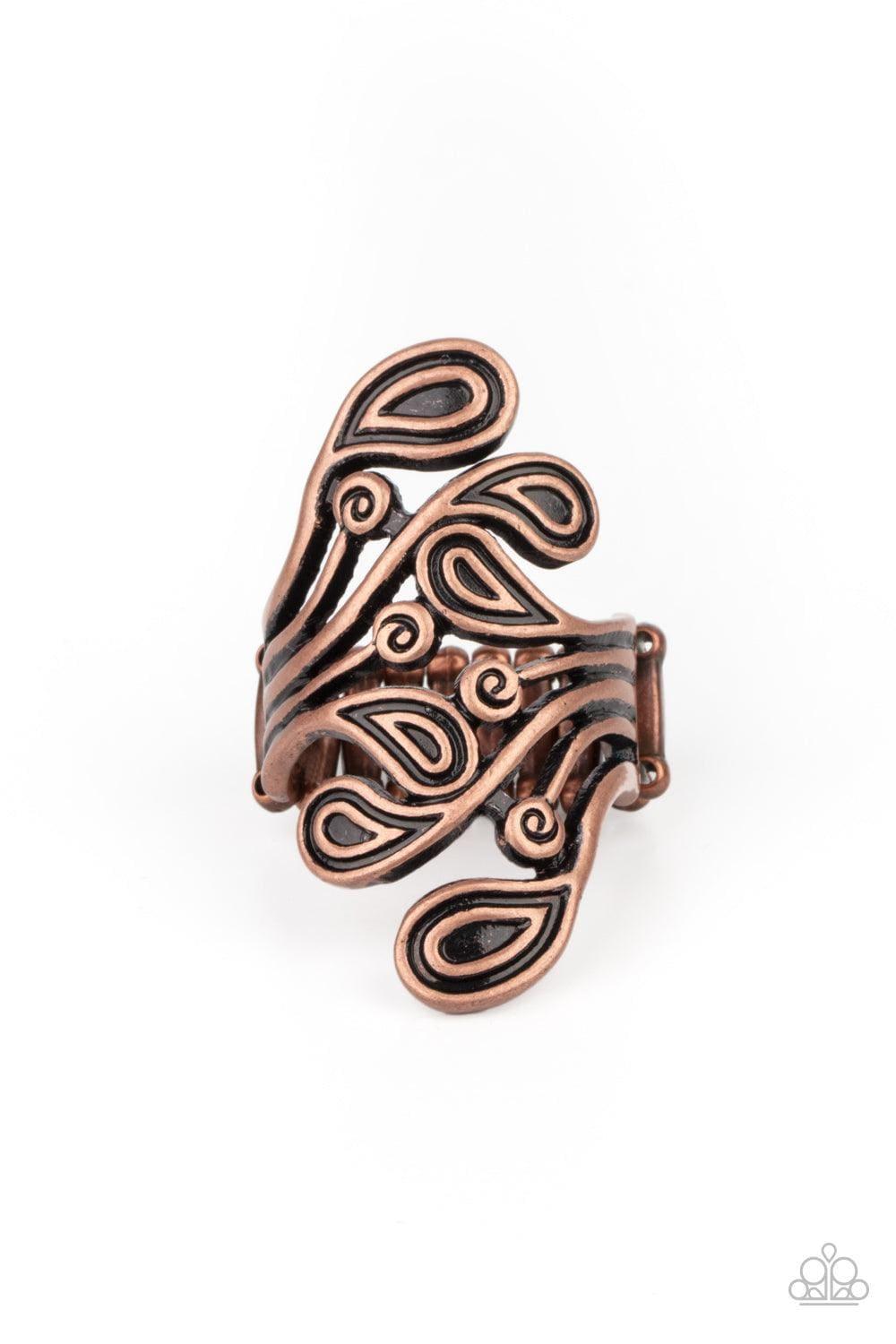 Paparazzi Accessories - Frill In The Blank - Copper Ring - Bling by JessieK