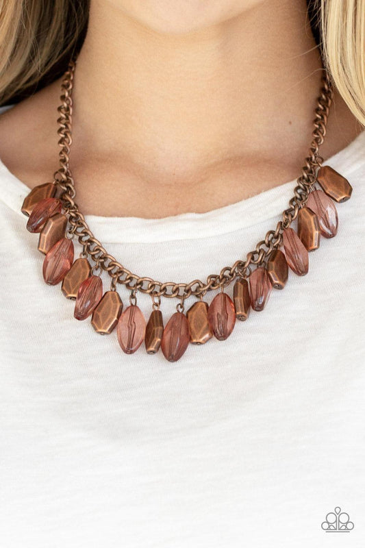 Paparazzi Accessories - Fringe Fabulous - Copper Necklace - Bling by JessieK