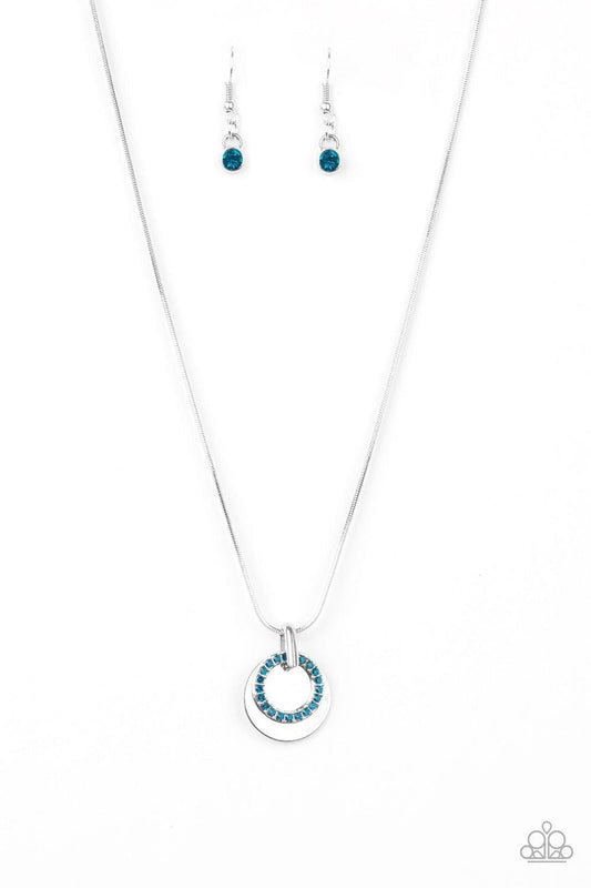 Paparazzi Accessories - Front And Centered - Blue Dainty Necklace - Bling by JessieK