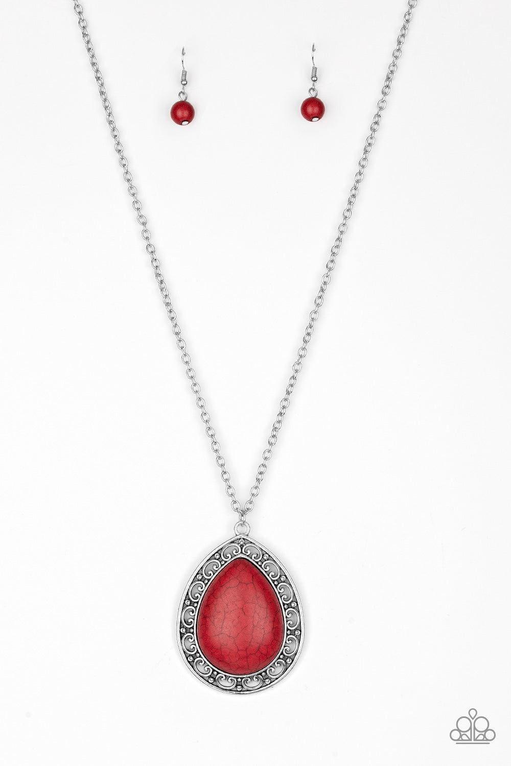 Paparazzi Accessories - Full Frontier - Red Necklace - Bling by JessieK