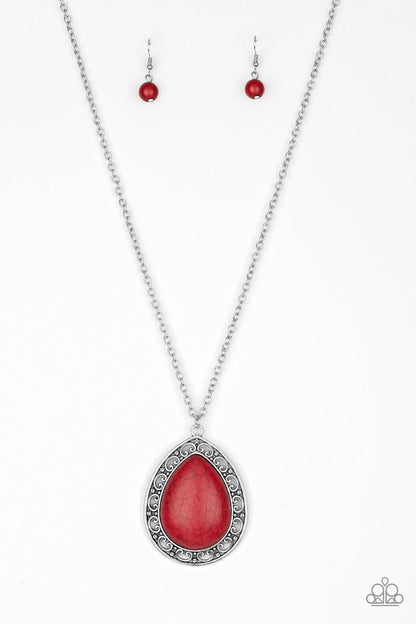 Paparazzi Accessories - Full Frontier - Red Necklace - Bling by JessieK