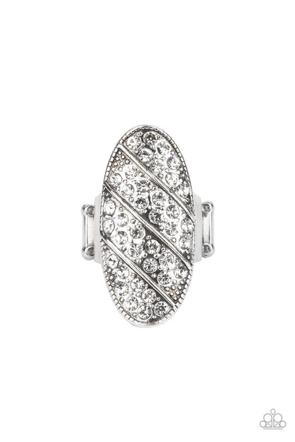 Paparazzi Accessories - Galactic Glitz - White Ring - Bling by JessieK