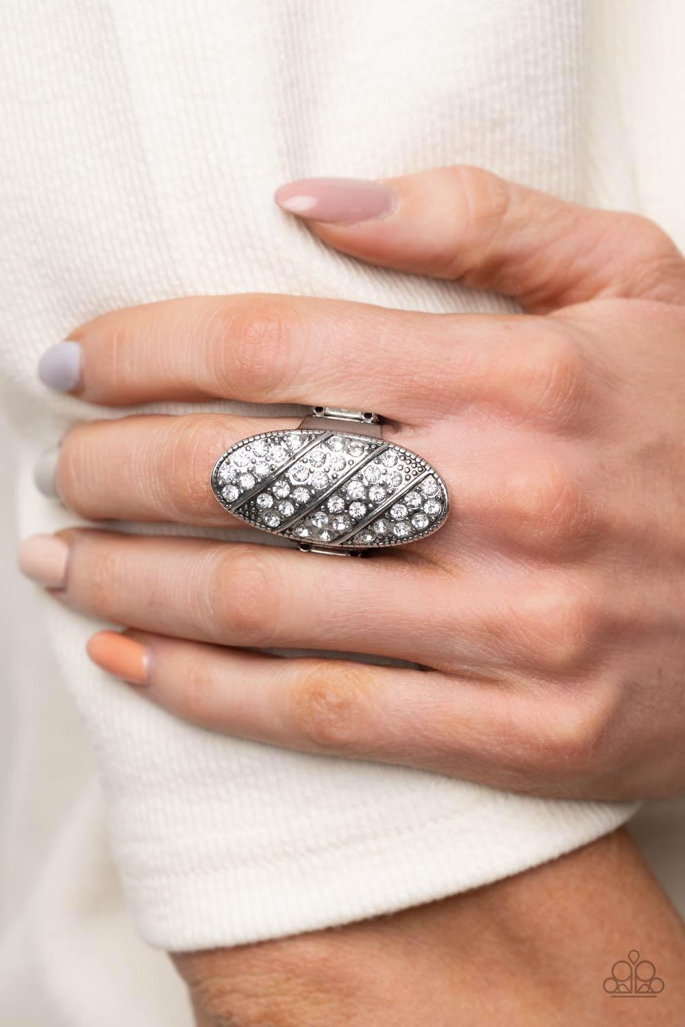 Paparazzi Accessories - Galactic Glitz - White Ring - Bling by JessieK