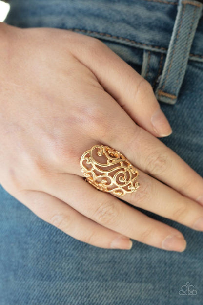 Paparazzi Accessories - Garden Bliss - Gold Ring - Bling by JessieK