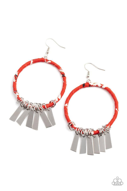 Paparazzi Accessories - Garden Chimes - Red Earrings - Bling by JessieK
