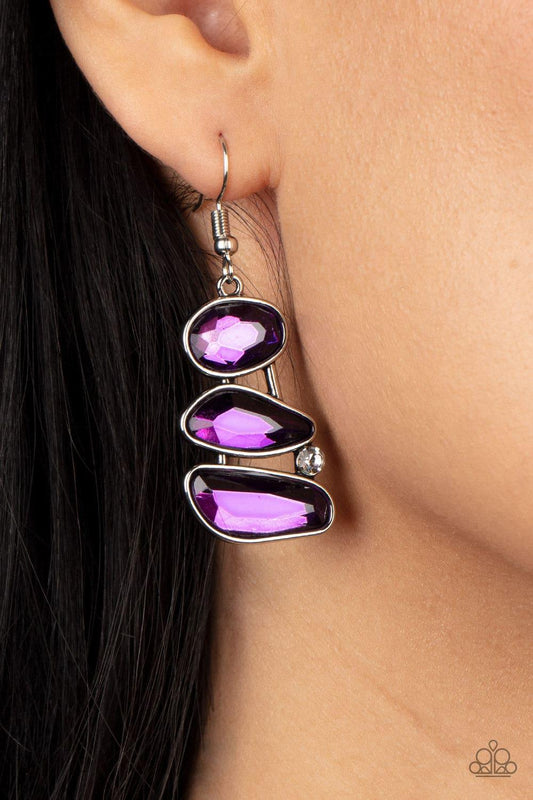 Paparazzi Accessories - Gem Galaxy - Purple Earrings - Bling by JessieK