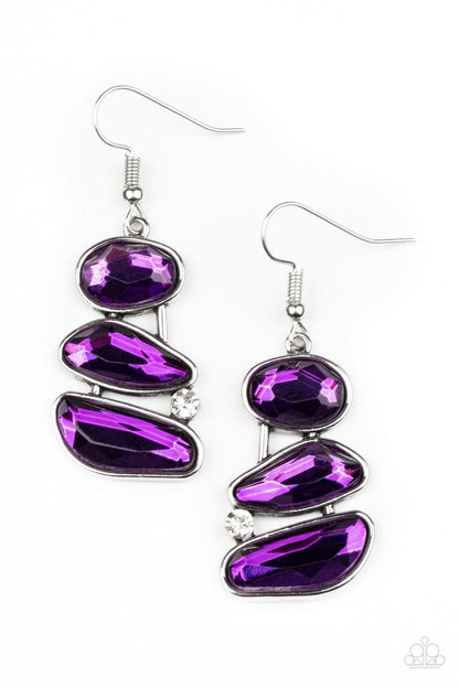 Paparazzi Accessories - Gem Galaxy - Purple Earrings - Bling by JessieK