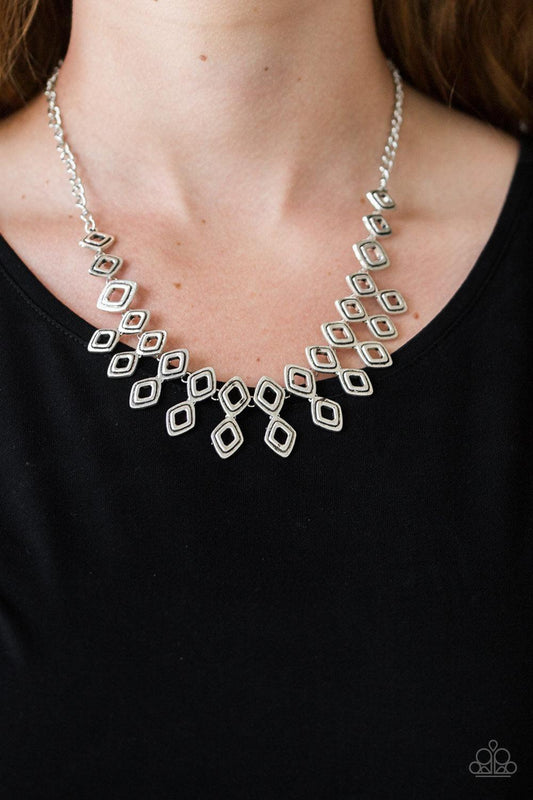 Paparazzi Accessories - Geocentric - Silver Necklace - Bling by JessieK