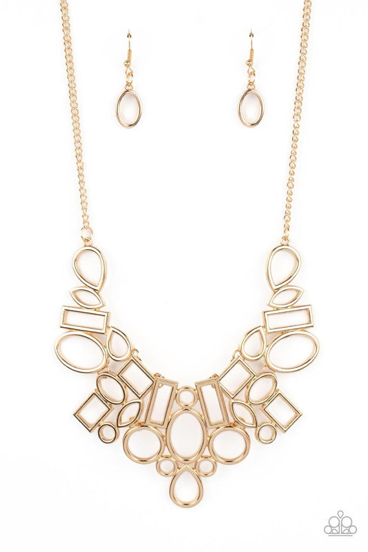 Paparazzi Accessories - Geometric Grit - Gold Necklace - Bling by JessieK