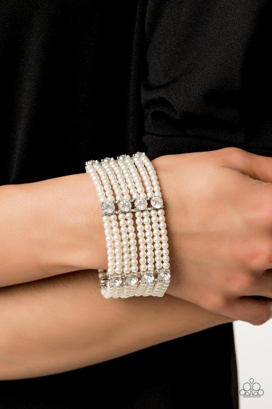 Paparazzi Accessories Get In Line - White Bracelet