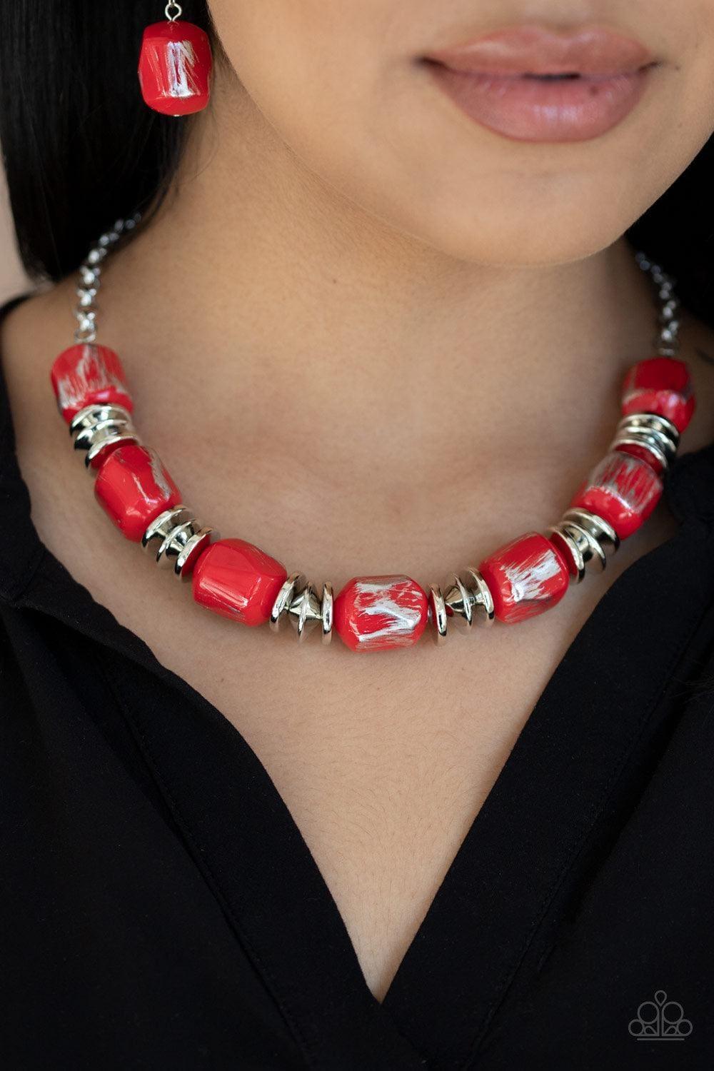 Paparazzi Accessories - Girl Grit - Red Necklace - Bling by JessieK