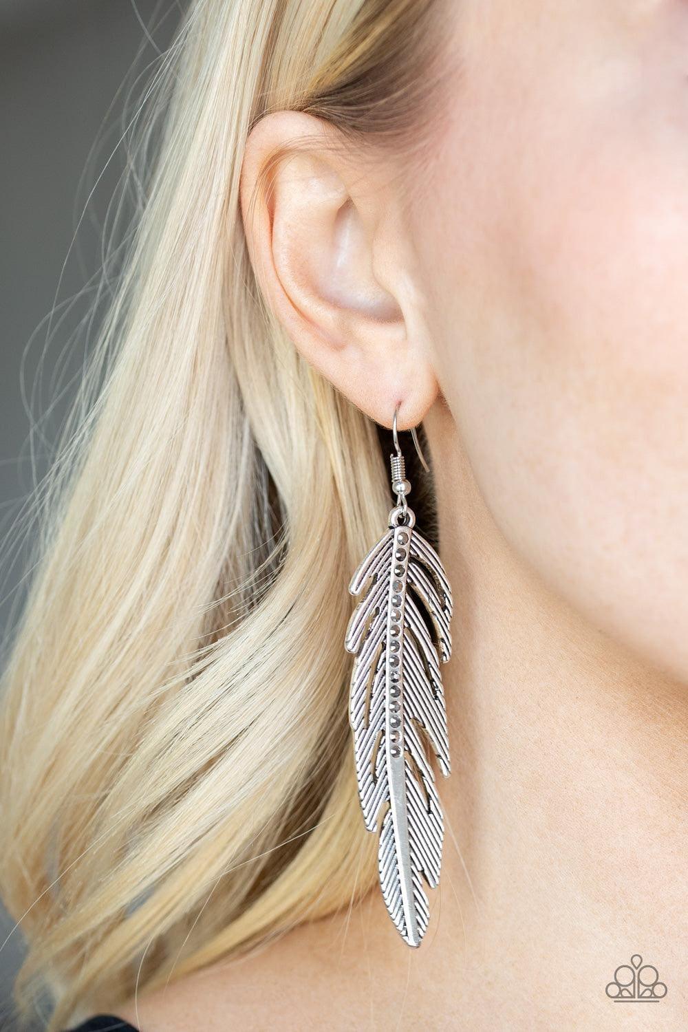 Paparazzi Accessories - Give Me a Roost - Silver Earring - Bling by JessieK
