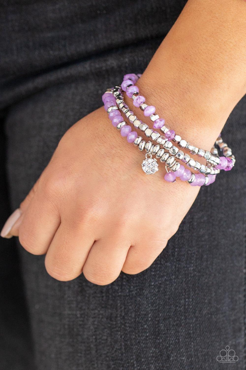 Paparazzi Accessories - Glacial Glimmer - Purple Bracelet - Bling by JessieK