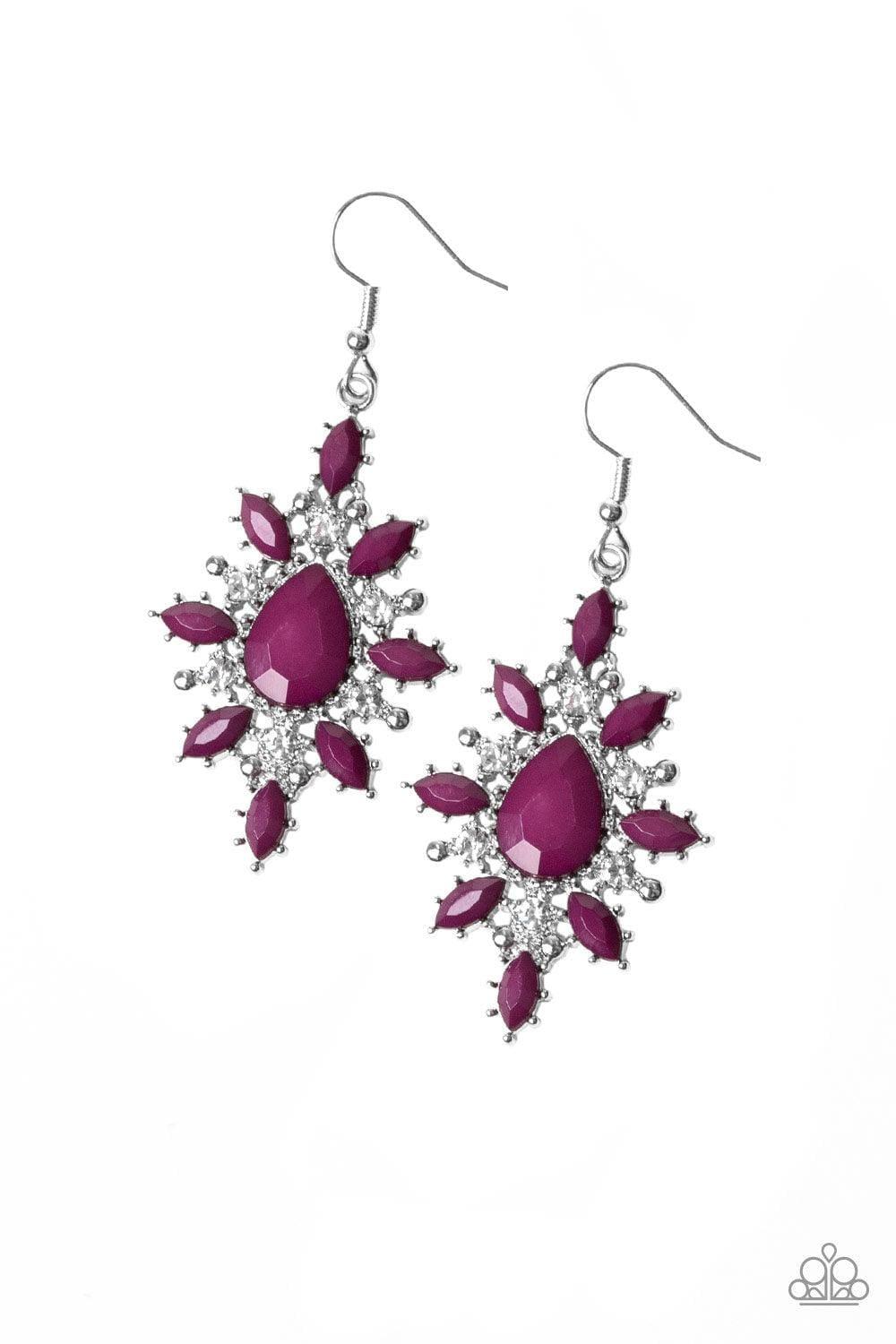 Paparazzi Accessories - Glamorously Colorful - Purple Earrings - Bling by JessieK