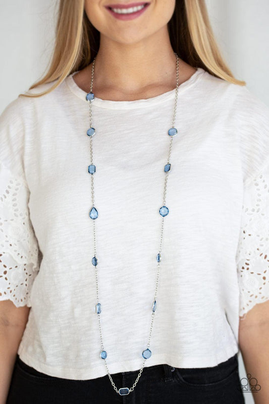 Paparazzi Accessories - Glassy Glamorous - Blue Necklace - Bling by JessieK