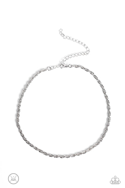 Paparazzi Accessories - Glimmer of ROPE - Silver Choker Necklace - Bling by JessieK