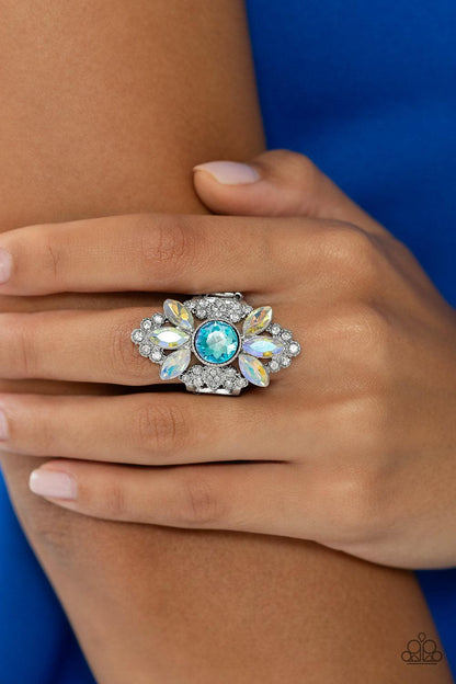 Paparazzi Accessories - GLISTEN Here! - Blue Ring - Bling by JessieK