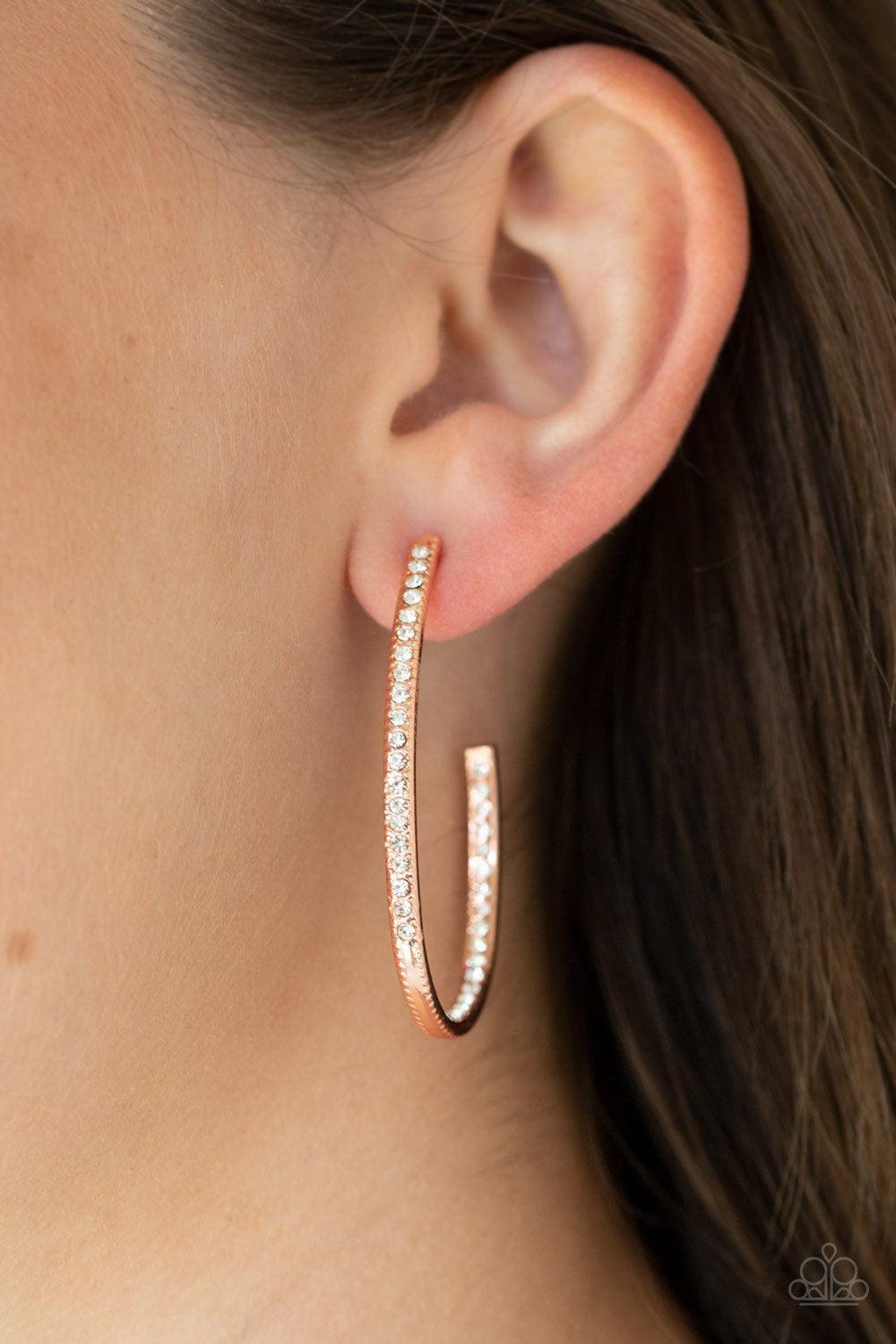 Paparazzi Accessories - Globetrotting Glitter - Copper Hoop Earrings - Bling by JessieK