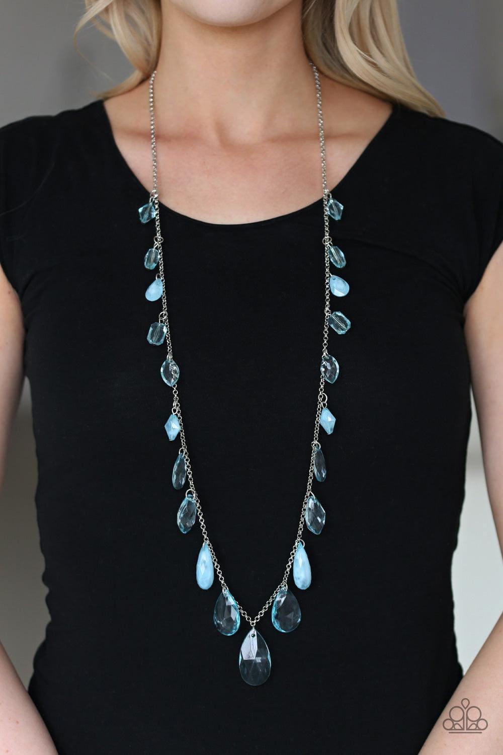 Paparazzi Accessories - Glow And Steady Wins The Race - Blue Necklace - Bling by JessieK