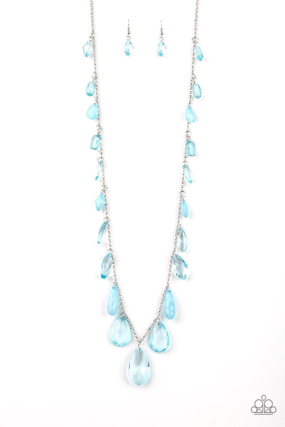 Paparazzi Accessories - Glow And Steady Wins The Race - Blue Necklace - Bling by JessieK