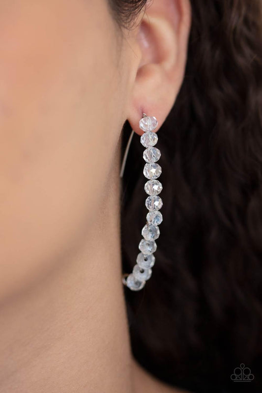 Paparazzi Accessories - Glow Hanging Fruit - White Earrings - Bling by JessieK