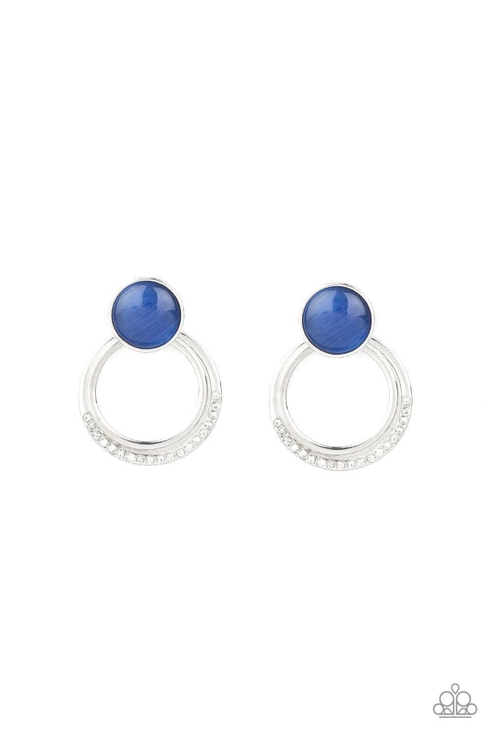 Paparazzi Accessories - Glow Roll - Blue Earrings - Bling by JessieK