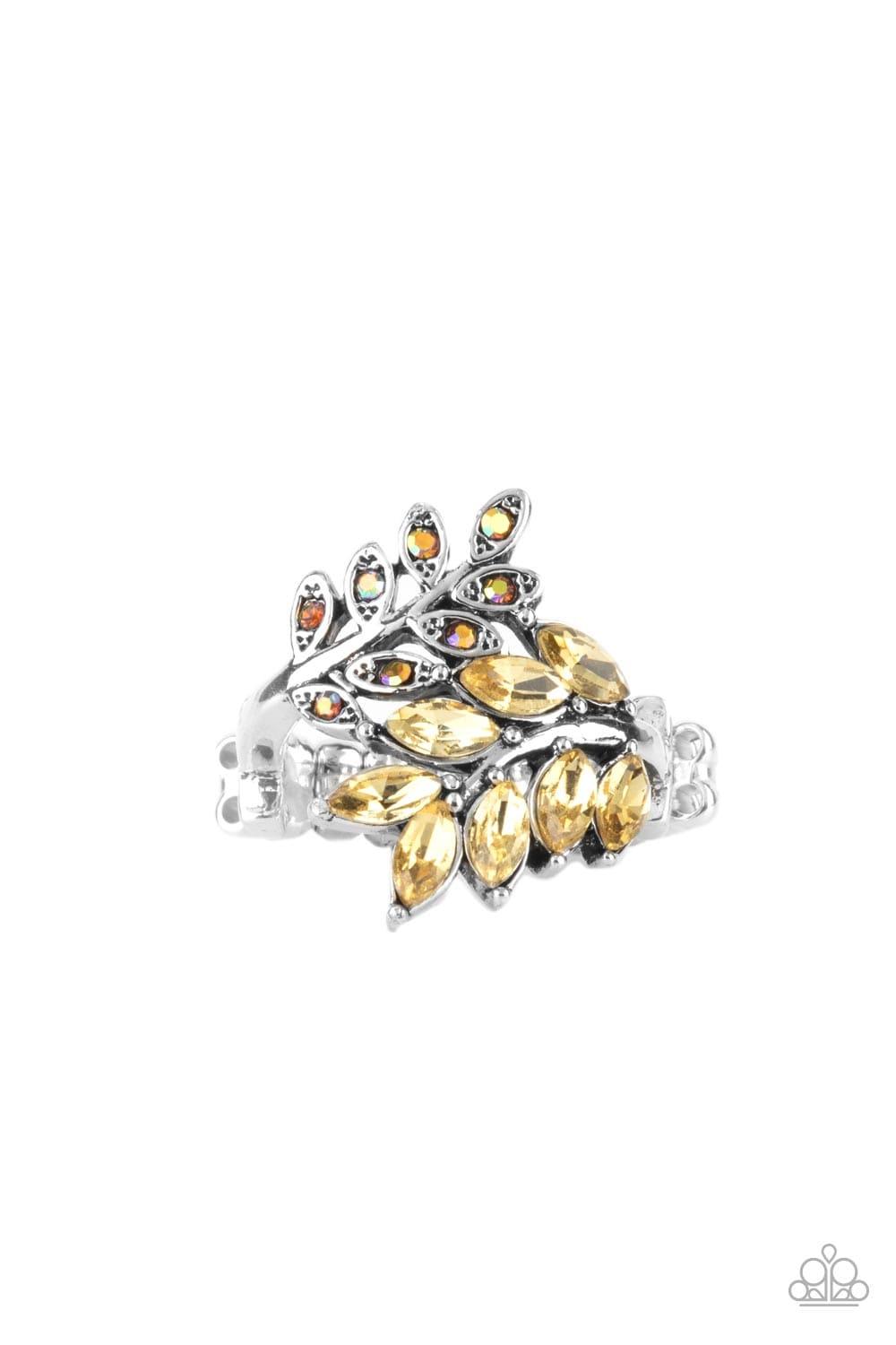Paparazzi Accessories - Glowing Gardenista - Yellow Ring - Bling by JessieK