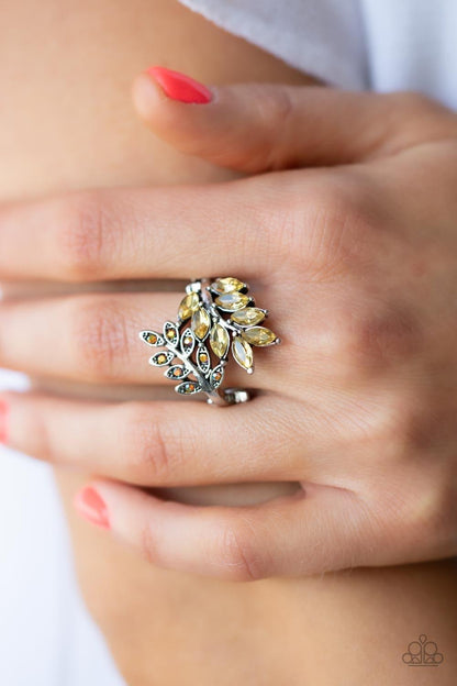 Paparazzi Accessories - Glowing Gardenista - Yellow Ring - Bling by JessieK