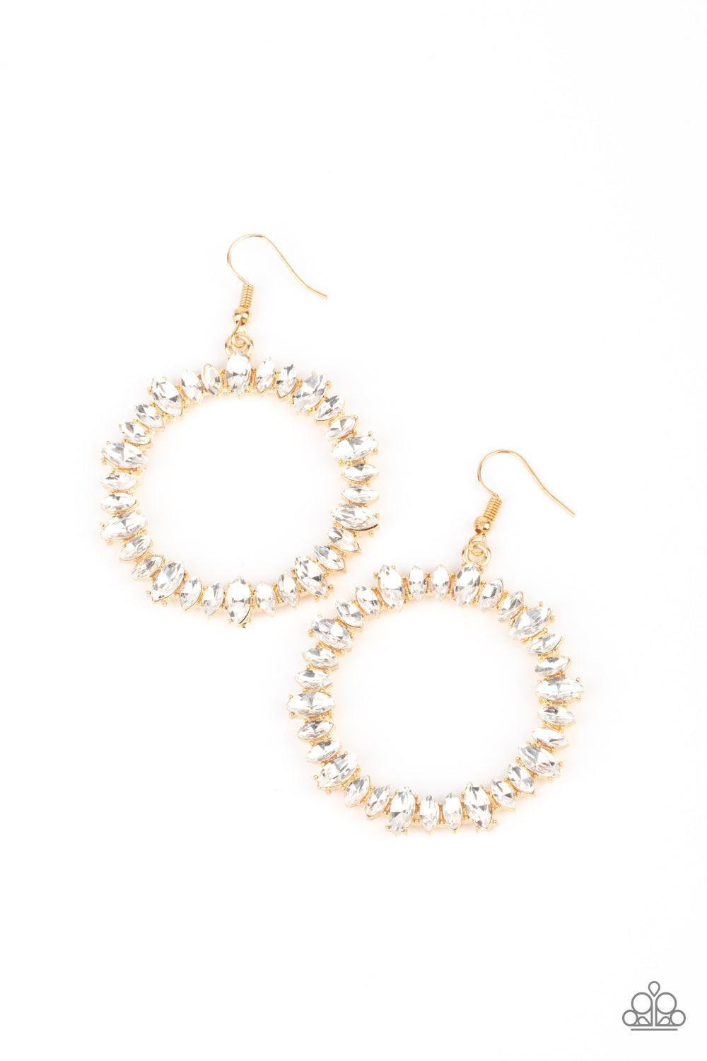 Paparazzi Accessories - Glowing Reviews - Gold Earring - Bling by JessieK