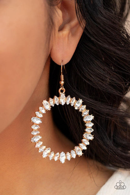 Paparazzi Accessories - Glowing Reviews - Gold Earring - Bling by JessieK