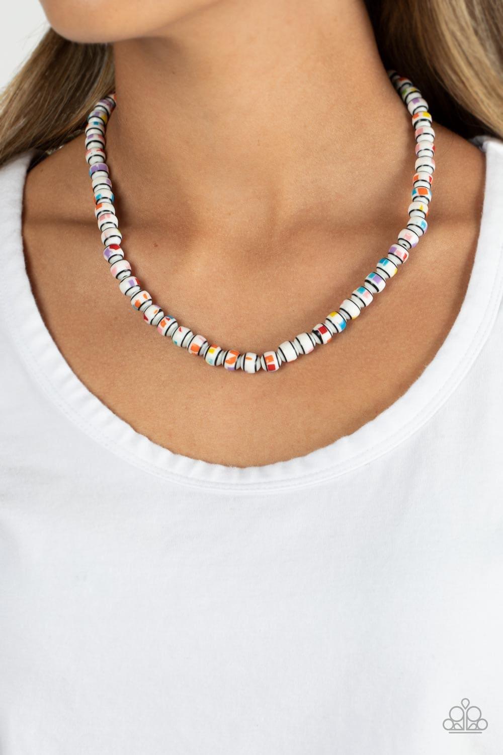 Paparazzi Accessories - Gobstopper Glamour - White Necklace - Bling by JessieK