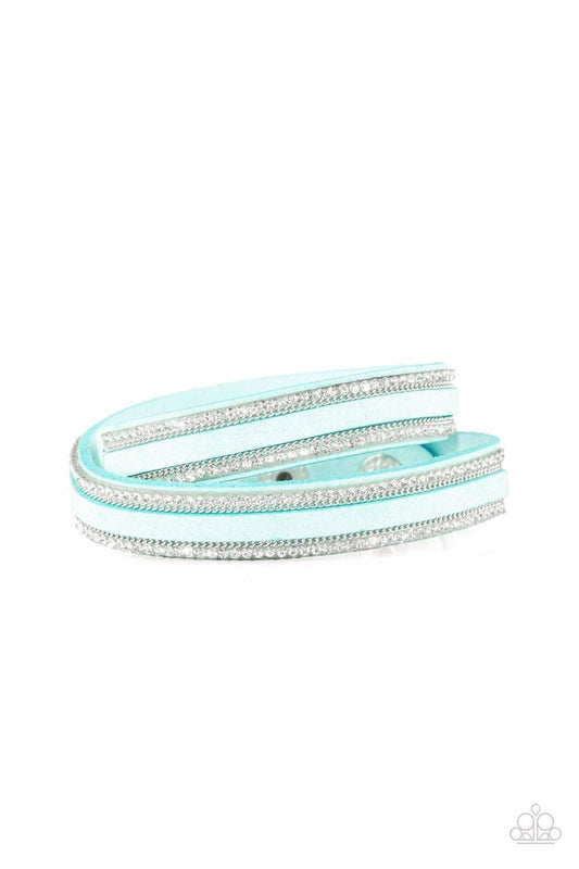 Paparazzi Accessories - Going For Glam - Blue Double Wrap Bracelet - Bling by JessieK
