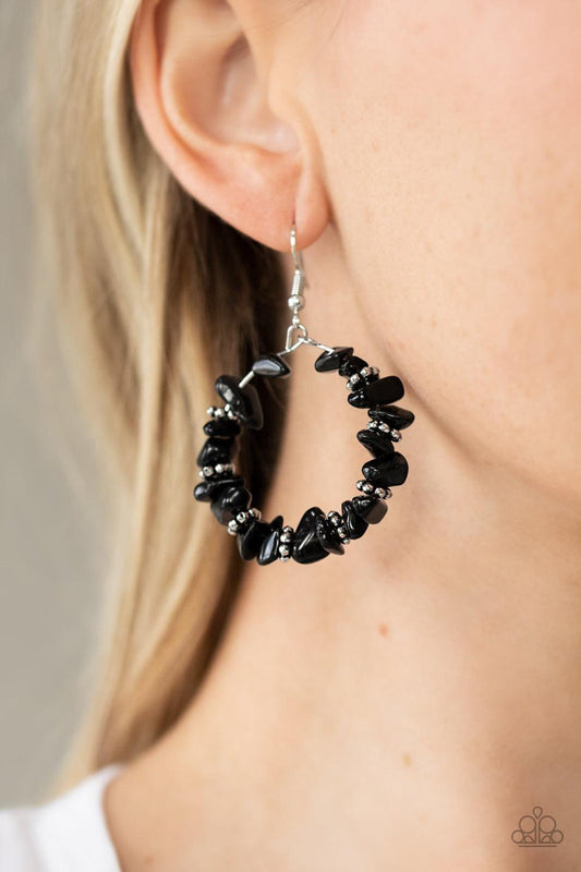 Paparazzi Accessories - Going For Grounded - Black Earrings - Bling by JessieK