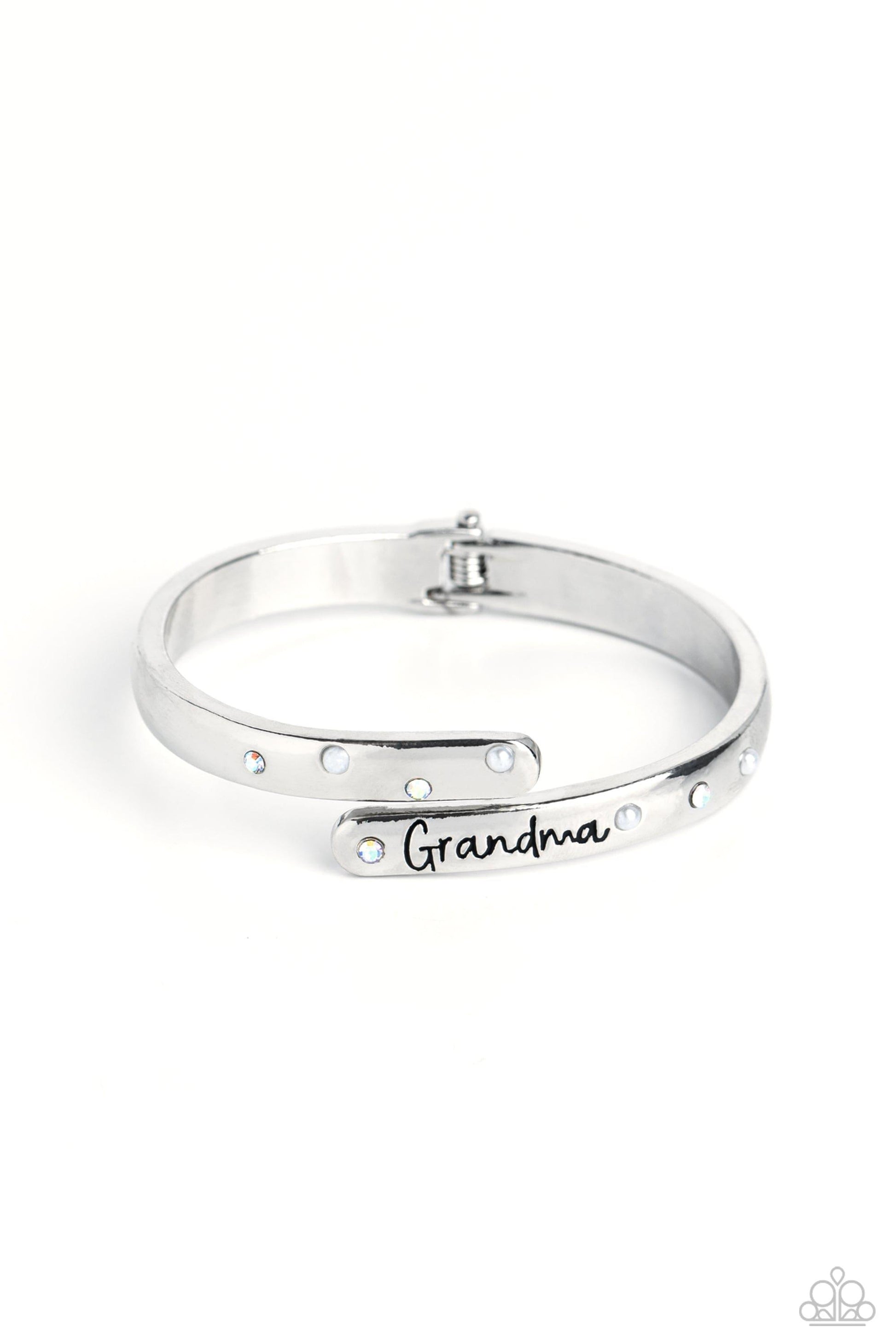 Paparazzi Accessories - Gorgeous Grandma - White Bracelet - Bling by JessieK