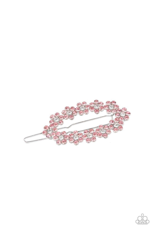 Paparazzi Accessories - Gorgeously Garden Party - Pink Hair Clip - Bling by JessieK