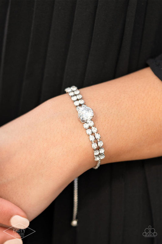 Paparazzi Accessories - Gorgeously Glitzy - White Bracelets - Bling by JessieK