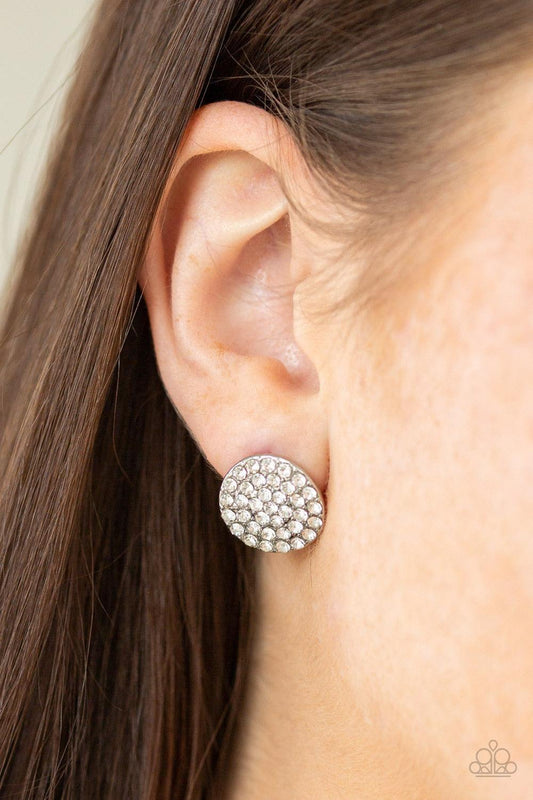 Paparazzi Accessories - Greatest Of All Time - White Post Earrings - Bling by JessieK