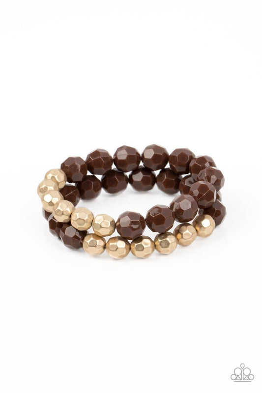 Paparazzi Accessories - Grecian Glamour - Brown Bracelet - Bling by JessieK