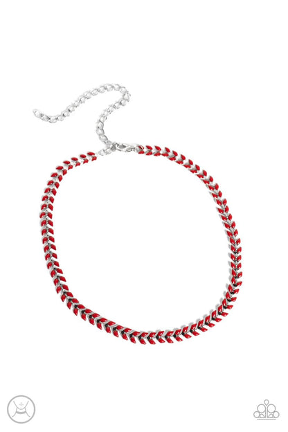 Paparazzi Accessories - Grecian Grace - Red Choker Necklace - Bling by JessieK