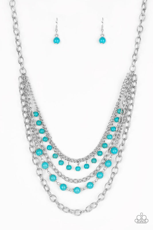 Paparazzi Accessories - Ground Forces - Blue (Turquoise) Necklace - Bling by JessieK