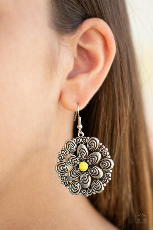 Paparazzi Accessories - Grove Groove - Yellow Earrings - Bling by JessieK