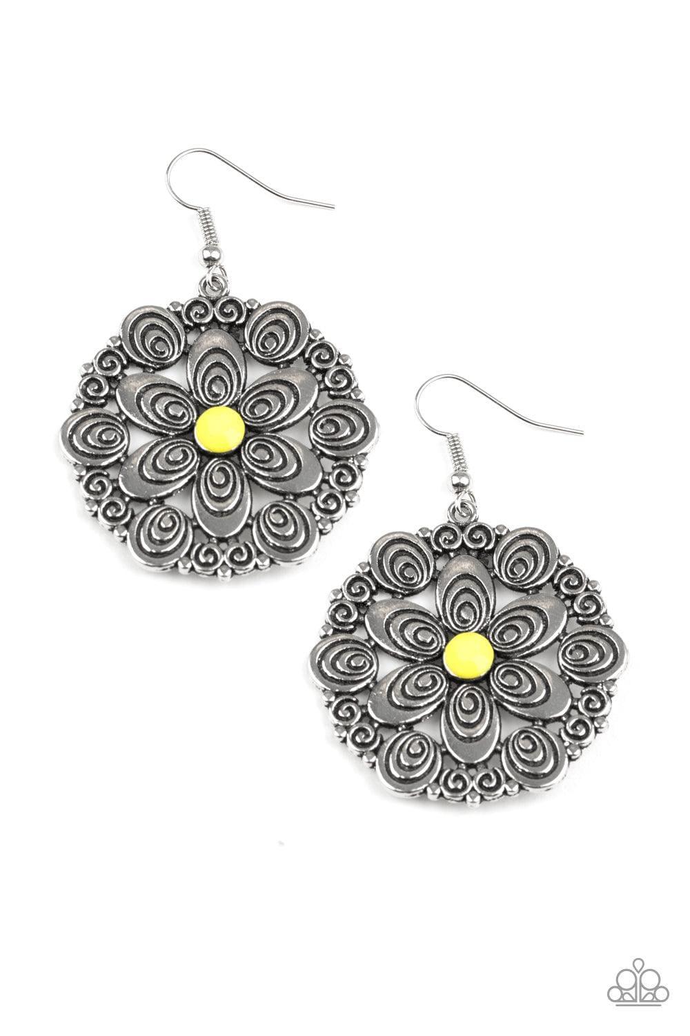 Paparazzi Accessories - Grove Groove - Yellow Earrings - Bling by JessieK