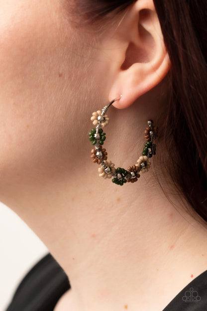 Paparazzi Accessories - Growth Spurt - Green Hoop Earring - Bling by JessieK
