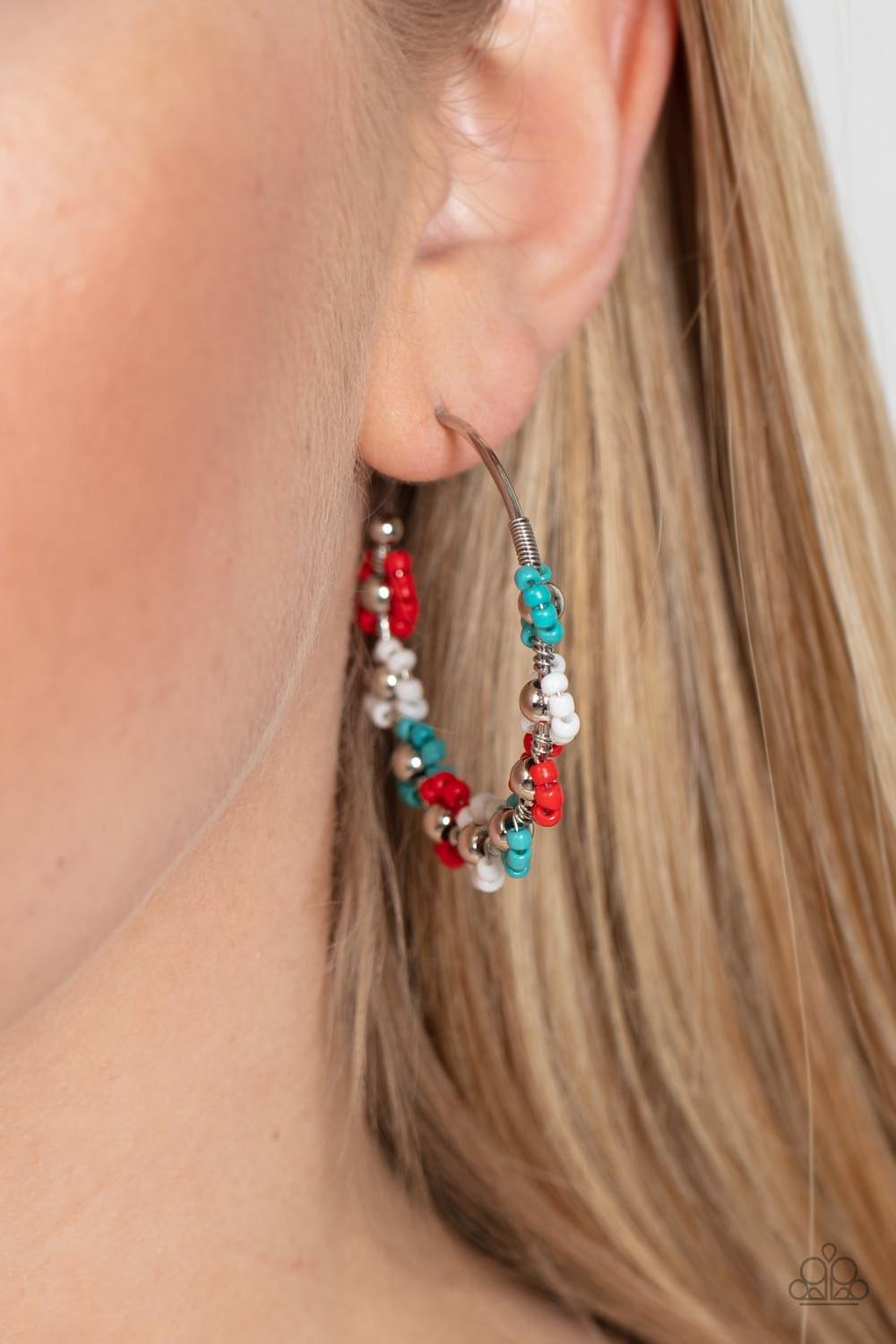 Paparazzi Accessories - Growth Spurt - Red Hoop Earrings - Bling by JessieK