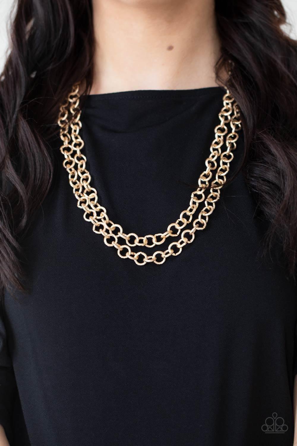 Paparazzi Accessories - Grunge Goals - Gold Necklace - Bling by JessieK