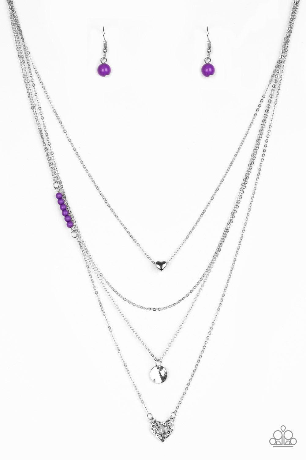 Paparazzi Accessories - Gypsy Heart - Purple Necklace - Bling by JessieK