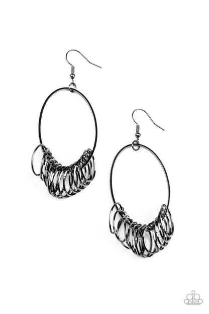 Paparazzi Accessories - Halo Effect - Black Earrings - Bling by JessieK