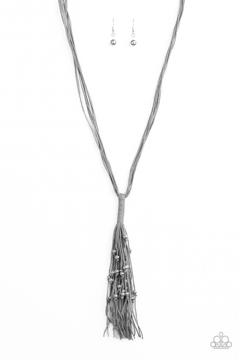 Paparazzi Jewelry Hand-knotted Knockout - Silver Necklace – Bling By ...