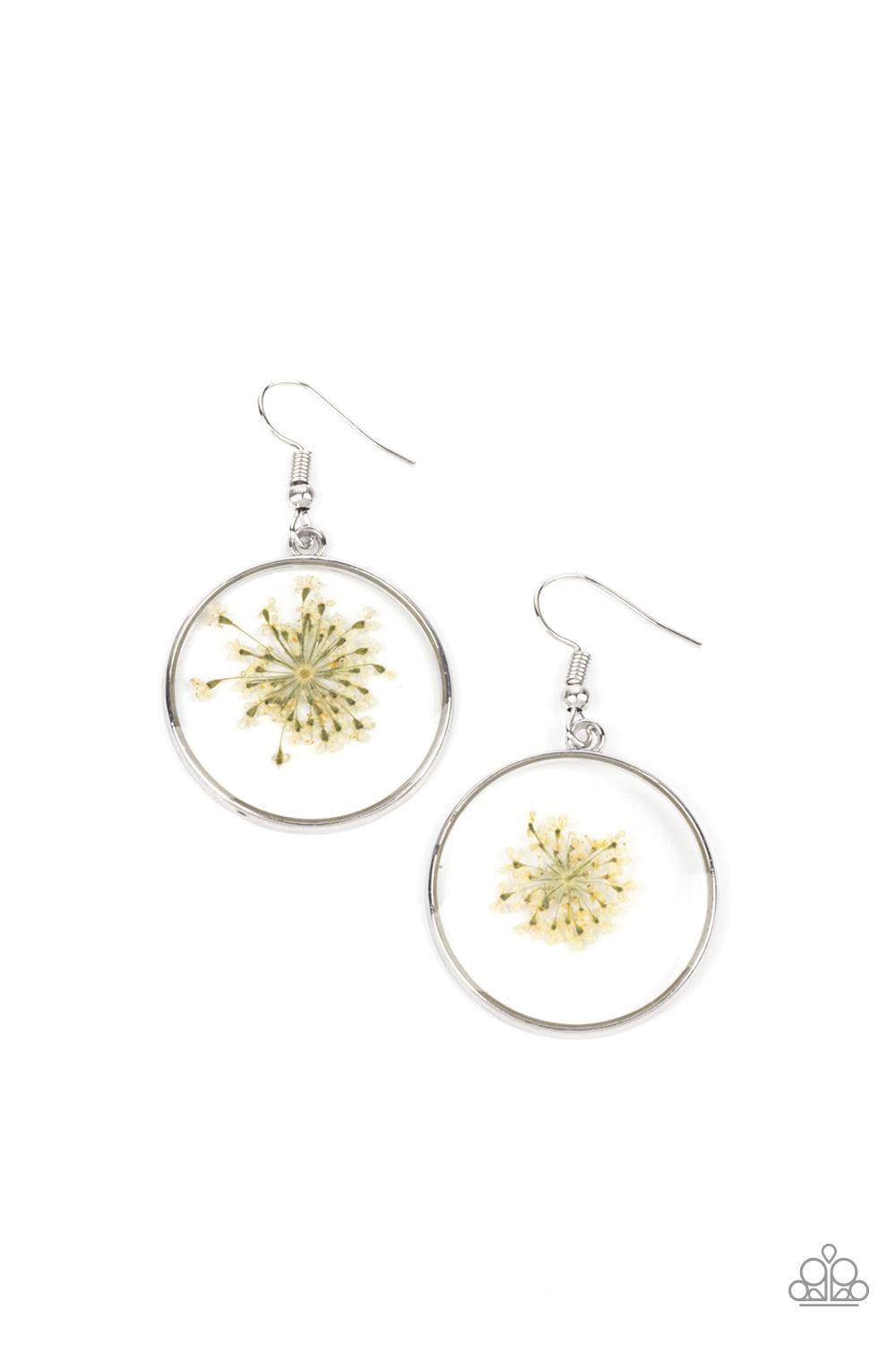 Paparazzi Accessories - Happily Ever Eden - White Earrings - Bling by JessieK