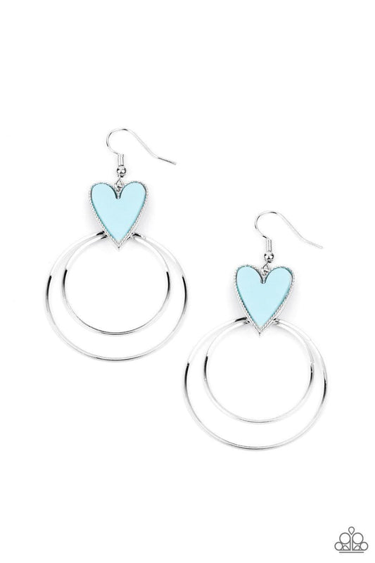 Paparazzi Accessories - Happily Ever Hearts - Blue Earrings - Bling by JessieK